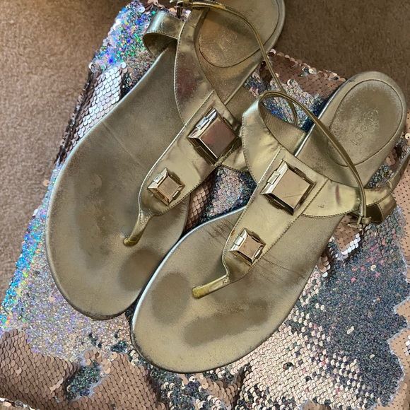 Gucci | Shoes | Gucci Gold Sandals Flip Flops | Poshmark